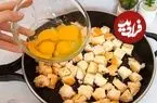 ببینید| طرز تهیه یک غذای ساده با 4 تخم مرغ و یک نان باگت
