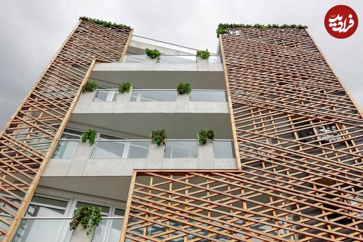 تصاویر؛ معماری متفاوت یک آپارتمان در رشت جلب توجه کرد