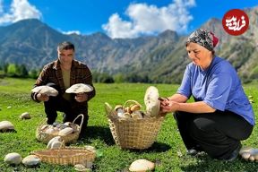 ببینید؛ غذای روستایی در آذربایجان؛ برداشت قارچ های وحشی کوهستان و پخت غذای سنتی با آ نها