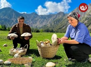 ببینید؛ غذای روستایی در آذربایجان؛ برداشت قارچ های وحشی کوهستان و پخت غذای سنتی با آ نها