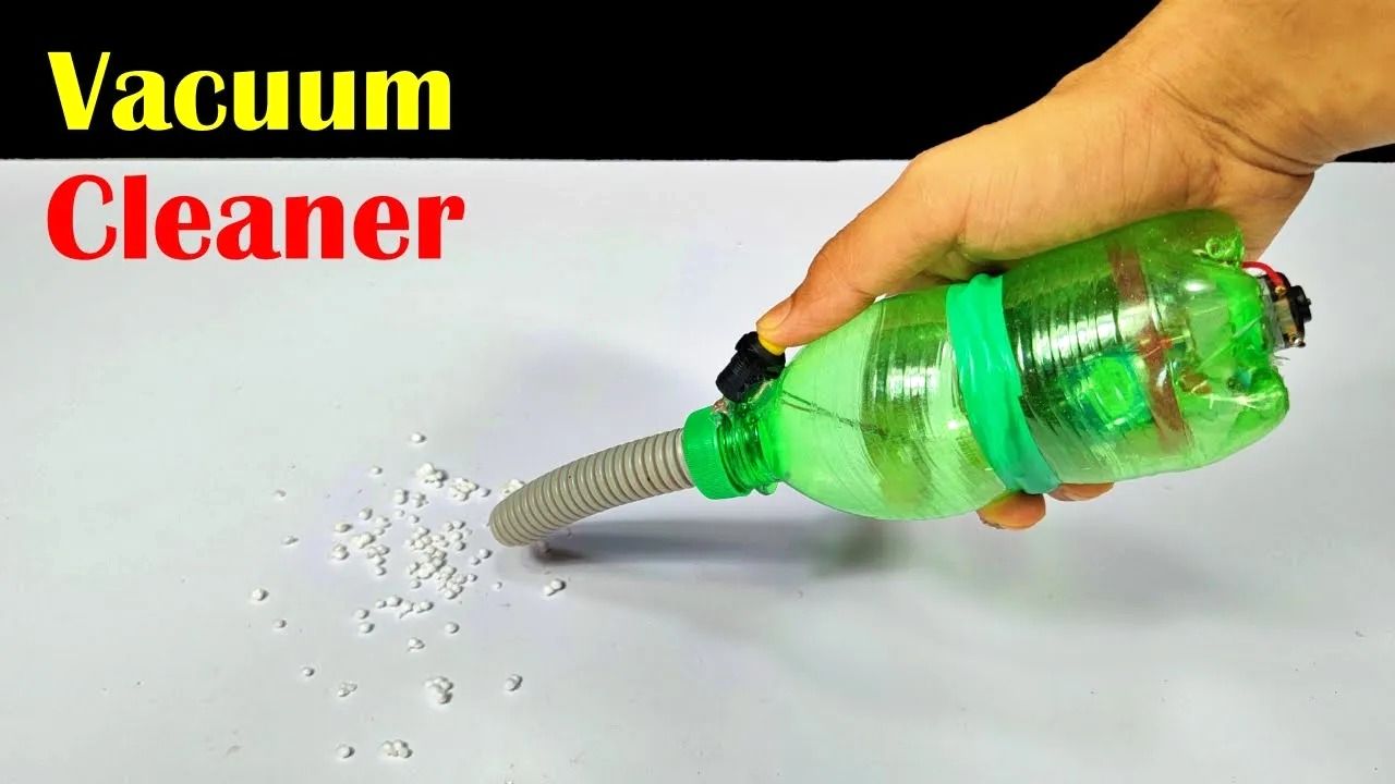 (ویدئو) یک روش ساده و جالب برای ساخت جاروبرقی دستی با بطری پلاستیکی نوشابه