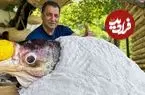ببینید| غذای روستایی در آذربایجان؛ کباب کردن ماهی در لایه ای از نمک در آتش