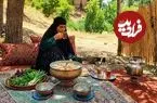 ببینید| غذای روستایی در ایران؛ تهیه آب دوغ خیار سنتی توسط یک مادربزرگ در طبیعت