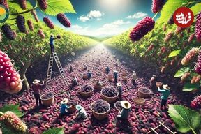 ببینید؛ چگونه کشاورزان هندی صدها تن شاه توت را برداشت می کنند؟