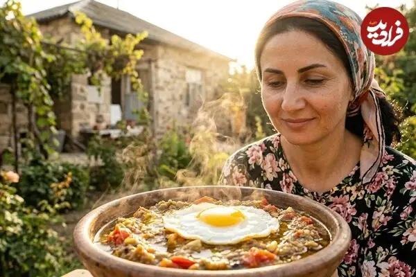 ببینید| غذای روستایی در ایران؛ تهیه میرزاقاسمی با بادمجان کبابی در روستا