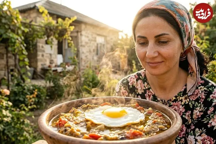ببینید| غذای روستایی در ایران؛ تهیه میرزاقاسمی با بادمجان کبابی در روستا