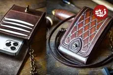 ببینید| مراحل ساخت یک کیف موبایل چرمی و شیک به روش هنرمند آمریکاایی