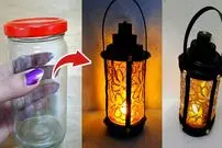 ببینید| نحوه ساخت یک فانوس تزئینی با استفاده از ظرف شیشه ای
