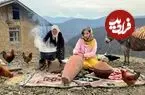 ببینید| غذای روستایی در ایران؛ تهیه کره محلی و پخت نان تافتون در روستایی کوهستانی