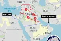 تصاویر| مسیرهای موجود و در حال ساخت انتقال نفت و گاز در خاورمیانه که تنگه هرمز را دور می‌زنند