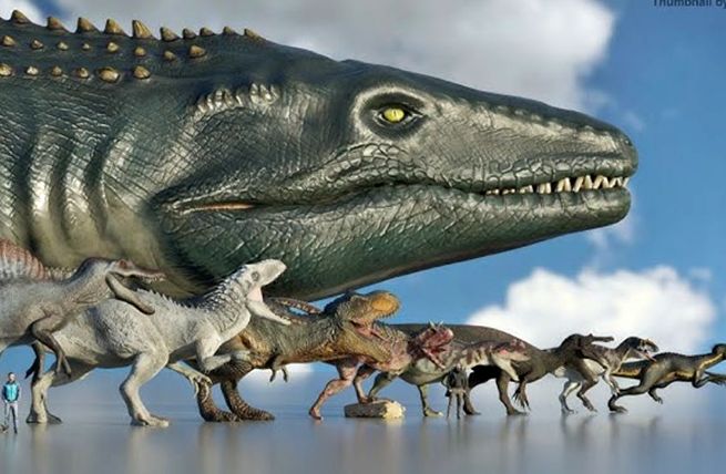 (ویدئو) مقایسه بسیار دیدنی اندازه جانوران ماقبل تاریخ در برابر اندازه انسان!