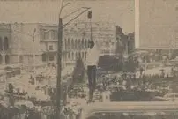 (عکس) دار زدن قاتل تازه‌ عروس در میدان توپخانه