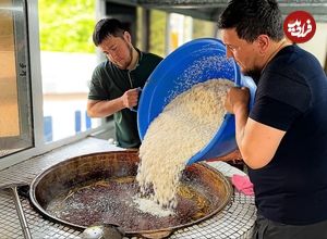 ببینید؛ غذای خیابانی در ازبکستان؛ پخت پلو ازبکی با گوشت؛ غذای محبوب تاشکندی ها