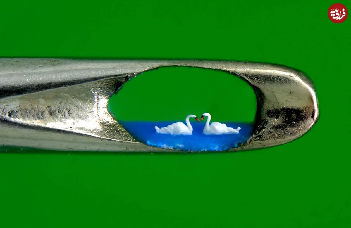 تصاویر؛ هنرمندی که شاهکارهایش را درون «سوراخ سوزن» خلق می‌کند