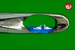 تصاویر؛ هنرمندی که شاهکارهایش را درون «سوراخ سوزن» خلق می‌کند