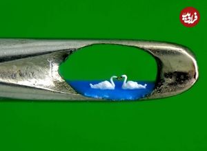 تصاویر؛ هنرمندی که شاهکارهایش را درون «سوراخ سوزن» خلق می‌کند