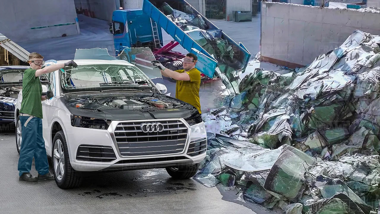 (ویدئو) فرآیند بازیافت هزاران خودروی گران قیمت آئودی در مرکز اسقاط این شرکت