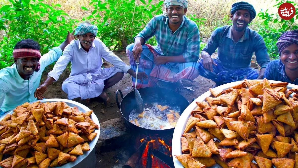 (ویدئو) غذای روستایی؛ هندی ها با این روش جالب و خاص سمبوسه آماده می کنند