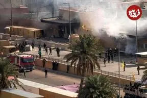 ببینید| حمله به سفارت آمریکا در بغداد