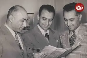 عکس| سفر در زمان؛ «عباس مسعودی و مصطفی مصباح‌زاده» در کنار «دکتر محمد مصدق»