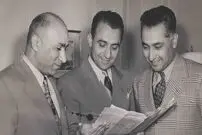 عکس| سفر در زمان؛ «عباس مسعودی و مصطفی مصباح‌زاده» در کنار «دکتر محمد مصدق»