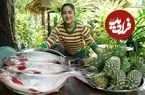 ببینید| غذای روستایی در کامبوج؛ پخت غذا با ماهی، زنجبیل، آناناس و اسفناج