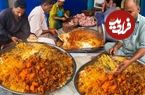 ببینید؛ غذای خیابانی در پاکستان؛ تهیه بریانی تند با مرغ در کراچی