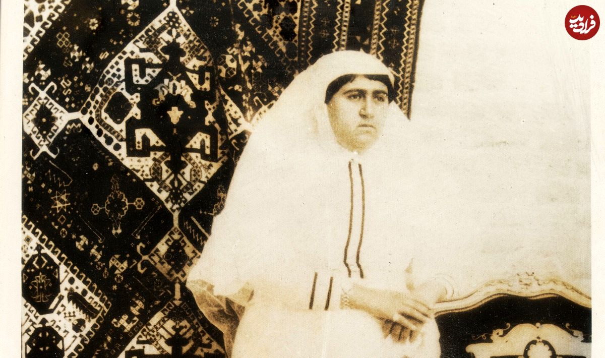 عکس؛ سفر در زمان؛ «نورالسلطنه دختر مظفرالدین شاه در کنار همسرش»؛ دهه 1290