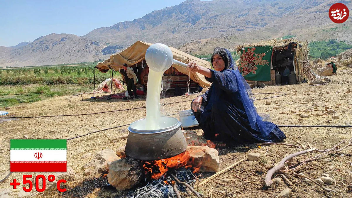 (ویدئو) ببینید چگونه زنان عشایر با شیر تازه، ماست سنتی درست می کنند