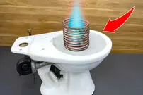 (ویدئو) یک ایده ساده برای ساخت آبگرمکن با توالت فرنگی قدیمی و هواکش