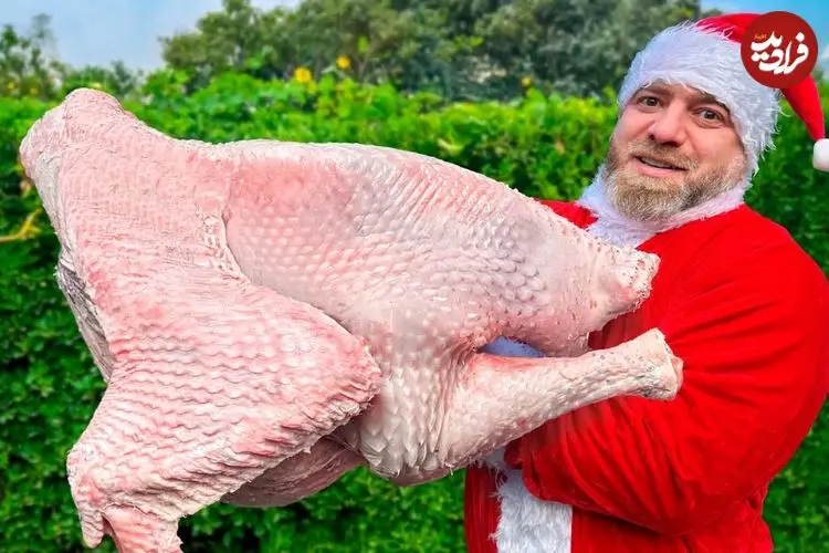 ببینید| غذای روستایی در آذربایجان؛ پخت بوقلمون شکم پر در تنور