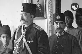 عکس| سفر زمان؛ ناصرالدین شاه و پسرش در مهمانی خانۀ صدراعظم