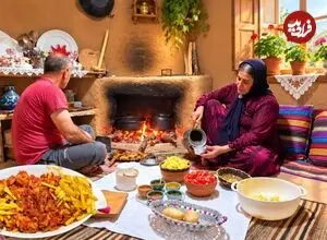 ببینید| غذای روستایی در ایران؛ پخت یک غذای متفاوت با مرغ و سیب زمینی و روی آتش