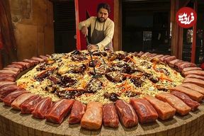 ببینید؛ غذای خیابانی در پاکستان؛ پخت 150 کیلو کابلی پلوی پرطرفدار در پیشاور