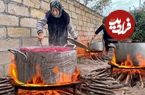 ببینید؛ غذای روستایی در آذربایجان؛ پخت آبگوشت بزباش