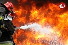 ببینید؛ اولین تصاویر از آتش‌سوزی برج زمرد تبریز منتشر شد