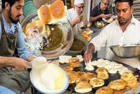 ببینید| غذای خیابانی در پاکستان؛ مهارت آشپزهای خیابانی در پخت ساندویچ برگر با تخم مرغ در کراچی