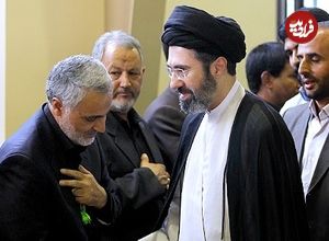 عکس؛ سفر به تاریخ؛ «سید مجتبی خامنه‌ای» و برادرش «سید مصطفی» در دفتر حزب‌الله لبنان