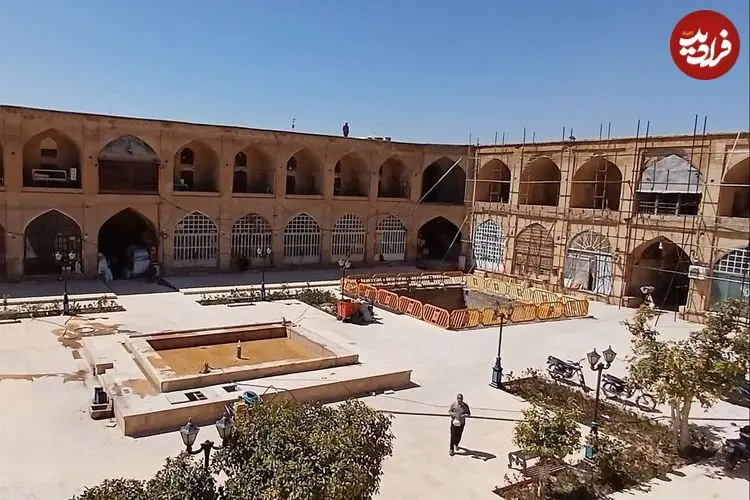 عکس| سفر به ایران قدیم؛ کاروانسرای «گمرک شیراز» در دوران ناصرالدین شاه