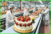 ببینید| مراحل تولید اتوماتیک انواع کیک خامه ای در کره جنوبی