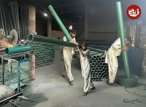 ببینید| مراحل دیدنی تولید لوله پی وی سی از طریق بازیافت لوله های قدیمی