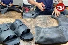 ببینید| مراحل دیدنی ساخت صندل با استفاده از لاستیکی کهنه در بنگلادش