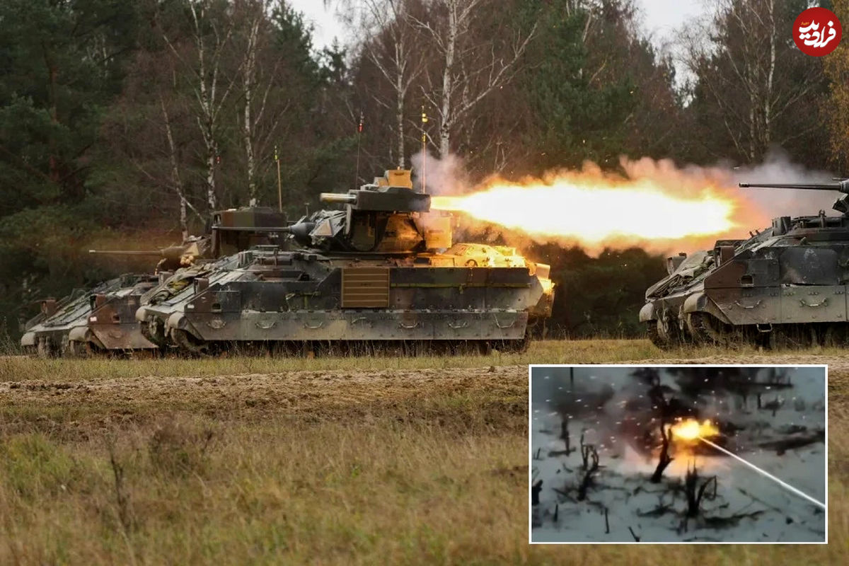 (ویدئو) لحظه انهدام ۳ خودرو زرهی BMP روسیه و «بهترین تانک جهان» توسط بردلی