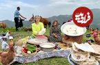 ببینید؛ غذای روستایی در ایران؛ دوشیدن شیر گاو و تهیه پنیر محلی و پخت نان