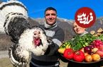 ببینید؛ غذای روستایی در آذربایجان؛ تهیه کباب بوقلمون در کوهستان