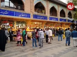 عکس| سفر به ایران قدیم؛ خیابانی در محدوده «بازار تهران» در دوران مظفرالدین شاه