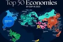 اینفوگرافی؛ ۵۰ اقتصاد برتر جهان در سال ۲۰۲۵ بر اساس تولید ناخالص داخلی؛ جایگاه ایران