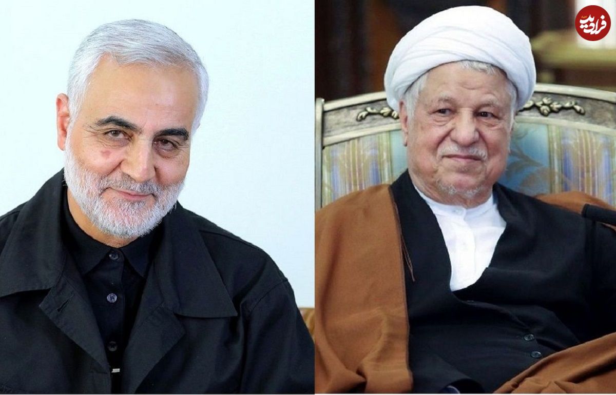 عکس؛ سفر در زمان؛ «سردار سلیمانی در کنار هاشمی رفسنجانی»؛ اواخر دهه 70