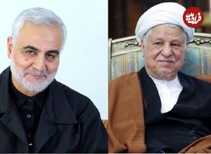 عکس؛ سفر در زمان؛ «سردار سلیمانی در کنار هاشمی رفسنجانی»؛ اواخر دهه 70