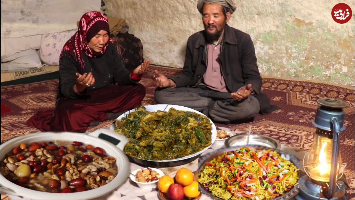 ببینید؛ غذای روستایی در افغانستان؛ پخت غذاهای سنتی با برنج، سبزی و مرغ